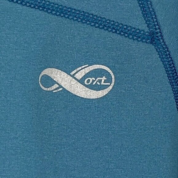 REI 1/4 Zip Long Sleeve With Thumb Holes Pull Over French Terry Jacket L Blue - Picture 5 of 7